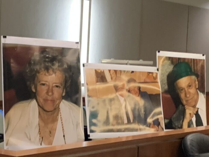 Photographs of Katherine Chiapella and Dr. William Chiapella were displayed Friday in Placer County Superior Court in Roseville